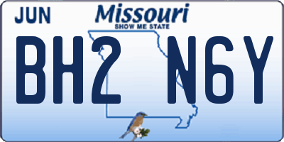 MO license plate BH2N6Y