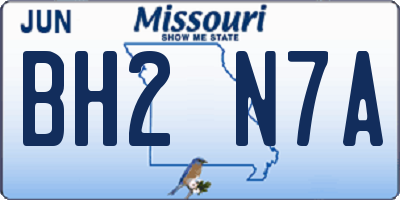 MO license plate BH2N7A
