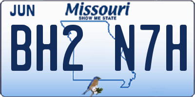 MO license plate BH2N7H