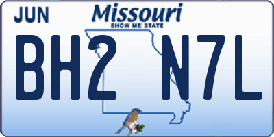 MO license plate BH2N7L