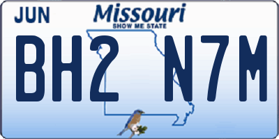 MO license plate BH2N7M