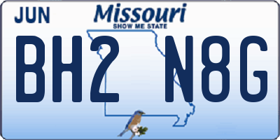 MO license plate BH2N8G
