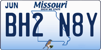 MO license plate BH2N8Y