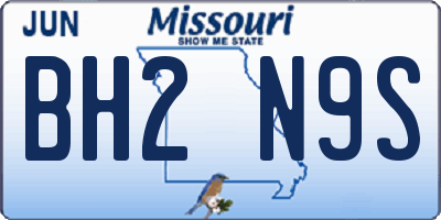 MO license plate BH2N9S