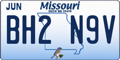 MO license plate BH2N9V