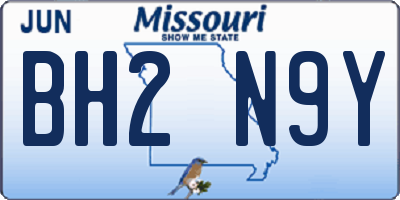 MO license plate BH2N9Y