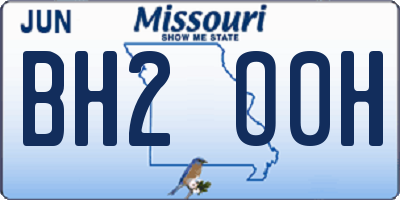 MO license plate BH2O0H
