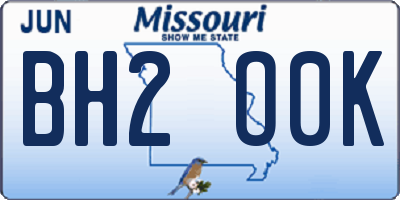 MO license plate BH2O0K