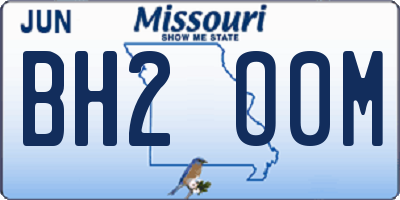 MO license plate BH2O0M