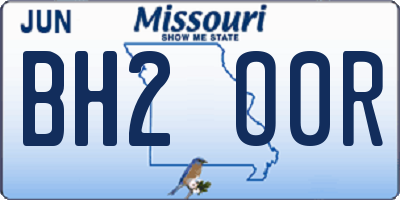 MO license plate BH2O0R