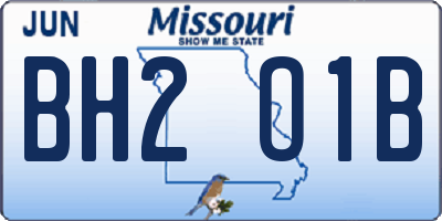 MO license plate BH2O1B