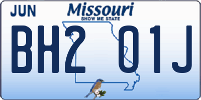 MO license plate BH2O1J