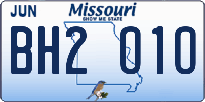 MO license plate BH2O1O