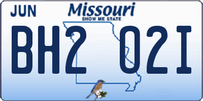 MO license plate BH2O2I