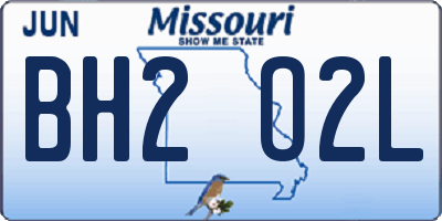 MO license plate BH2O2L