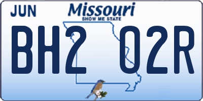 MO license plate BH2O2R