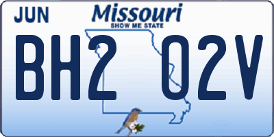 MO license plate BH2O2V