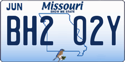 MO license plate BH2O2Y
