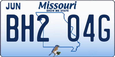 MO license plate BH2O4G