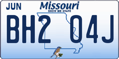 MO license plate BH2O4J