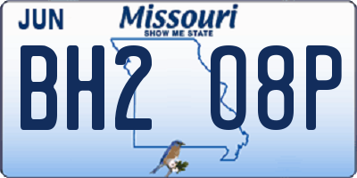 MO license plate BH2O8P