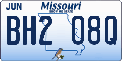 MO license plate BH2O8Q