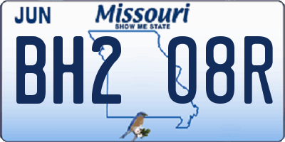 MO license plate BH2O8R
