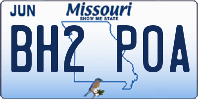 MO license plate BH2P0A