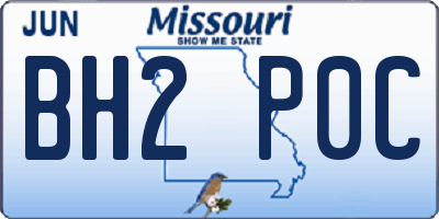 MO license plate BH2P0C