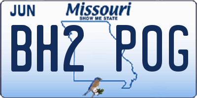 MO license plate BH2P0G