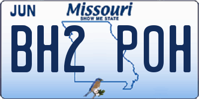 MO license plate BH2P0H