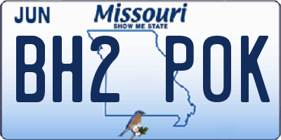 MO license plate BH2P0K