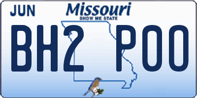 MO license plate BH2P0O