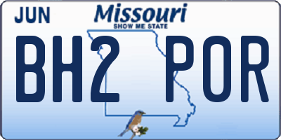 MO license plate BH2P0R