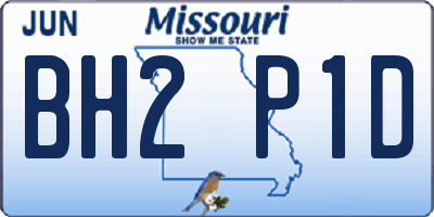 MO license plate BH2P1D
