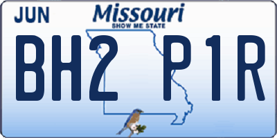 MO license plate BH2P1R