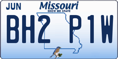 MO license plate BH2P1W