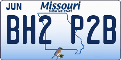 MO license plate BH2P2B