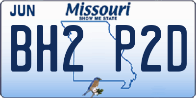 MO license plate BH2P2D