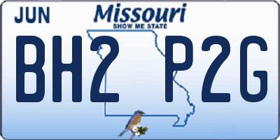 MO license plate BH2P2G