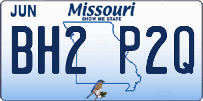 MO license plate BH2P2Q