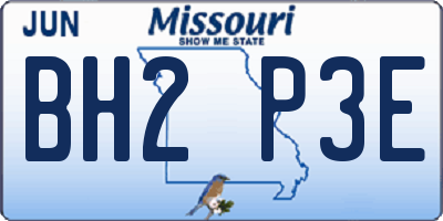 MO license plate BH2P3E