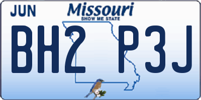 MO license plate BH2P3J