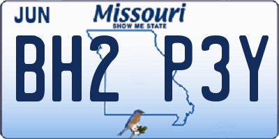 MO license plate BH2P3Y