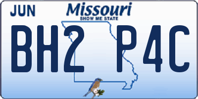 MO license plate BH2P4C