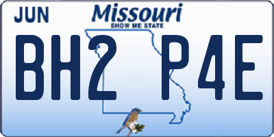 MO license plate BH2P4E