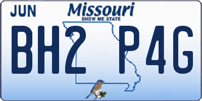 MO license plate BH2P4G