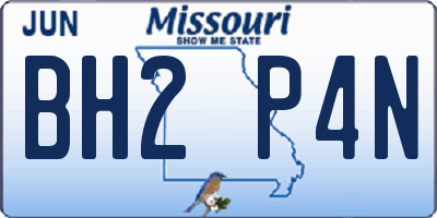 MO license plate BH2P4N