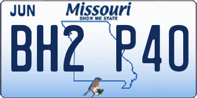 MO license plate BH2P4O