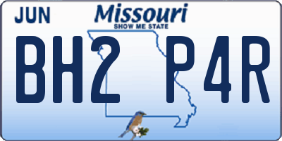 MO license plate BH2P4R